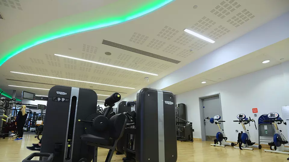 Acoustic ceiling in fitness center