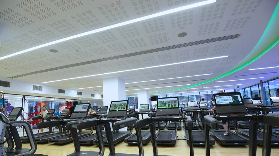 Acoustic ceiling in fitness center